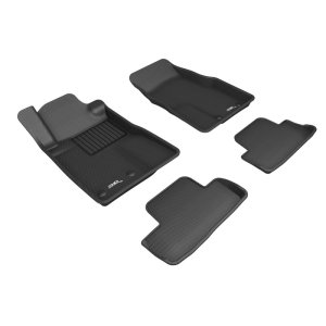 Ford Mustang Floor Mats - Front + Rear - 3D MAXpider - KAGU Series - Black - `12-`14
